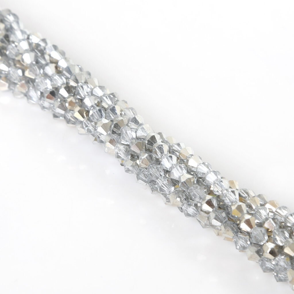 bicone half silver