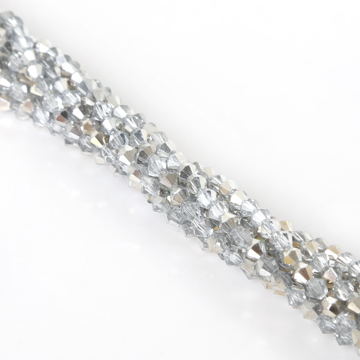 bicone half silver