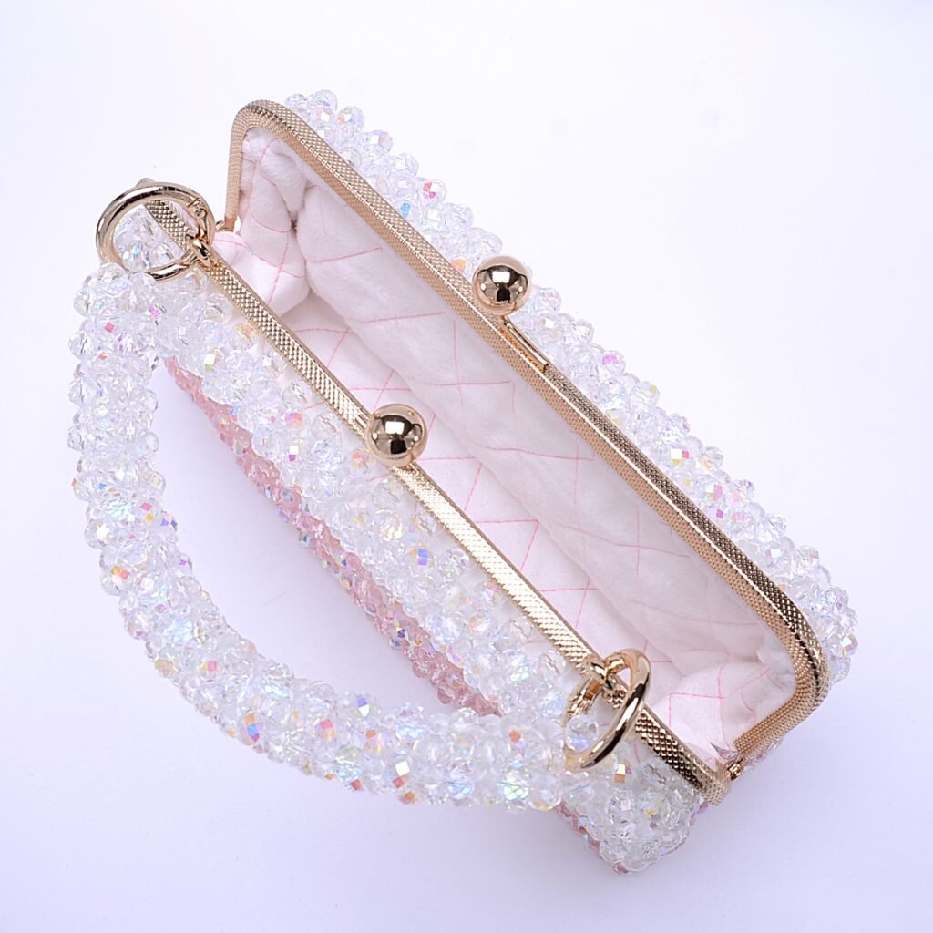 Slim Crystal Moon Bag Interior with Composite Lining