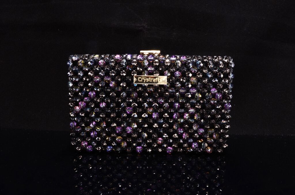 Handmade Crystal-Beaded Minaudière Front View