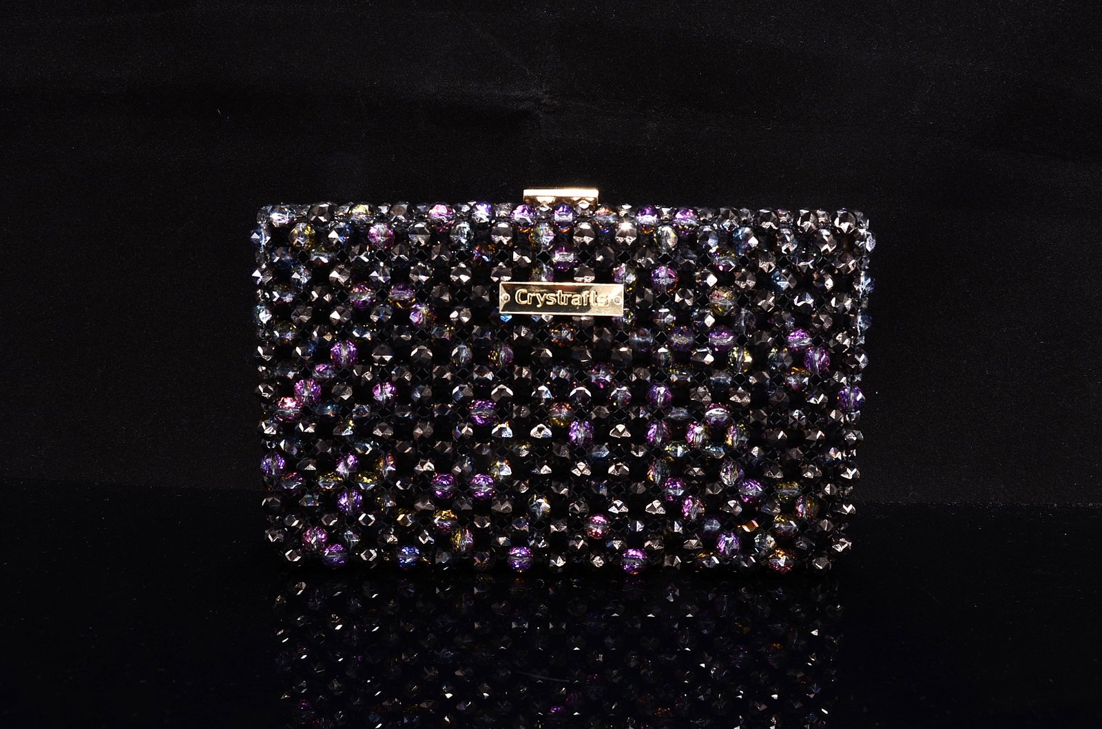 Handmade Crystal-Beaded Minaudière Front View