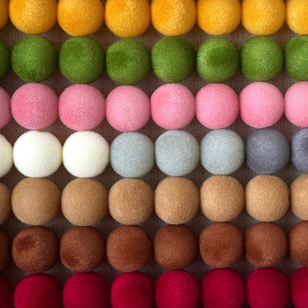10mm Velvet Flocked Round Beads in assorted colors for DIY beaded bags