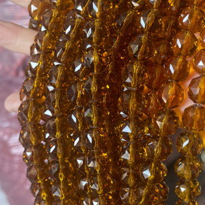 amber floral beads