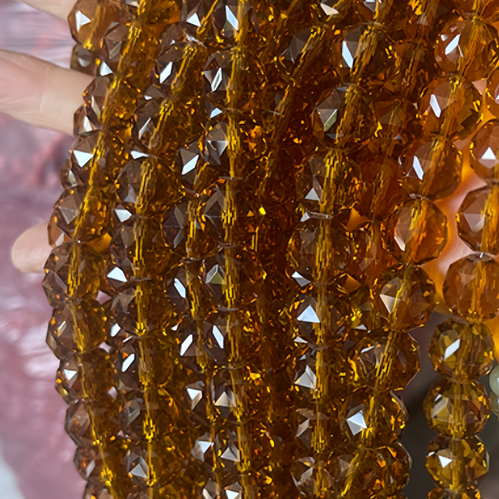 amber floral beads