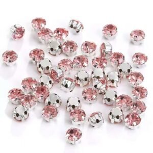 4mm Sew-On Crystal Rhinestones in Pink