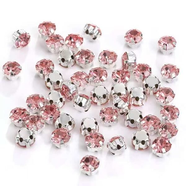 4mm Sew-On Crystal Rhinestones in Pink