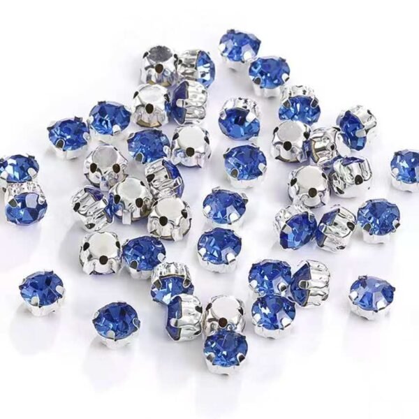4mm Sew-On Crystal Rhinestones in Light Blue