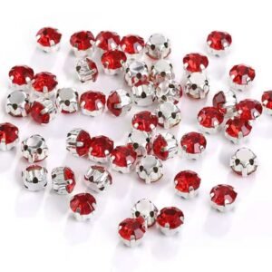 4mm Sew-On Crystal Rhinestones in Red