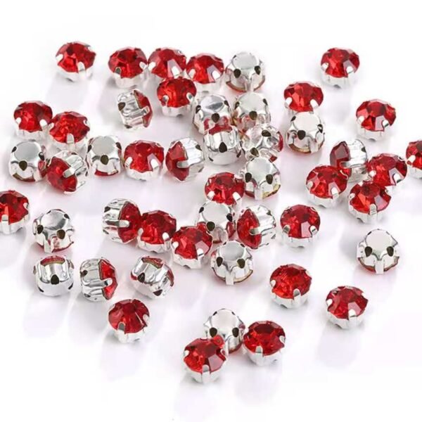 4mm Sew-On Crystal Rhinestones in Red