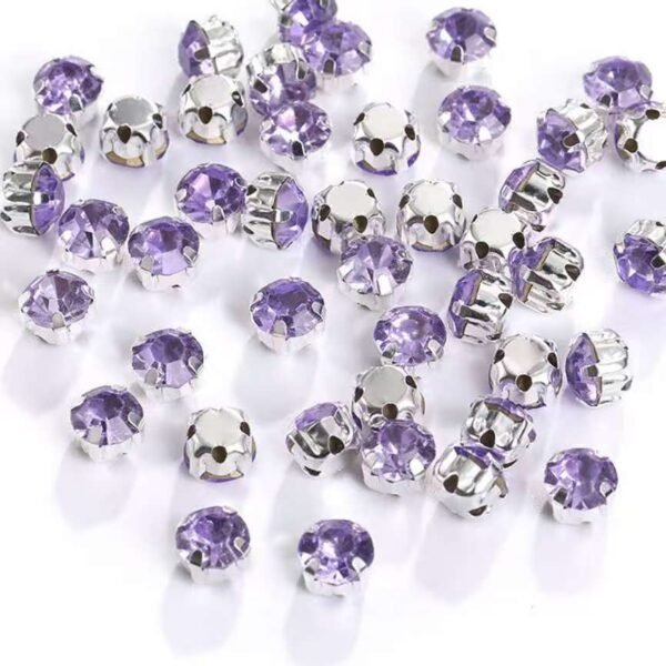 4mm Sew-On Crystal Rhinestones in Purple