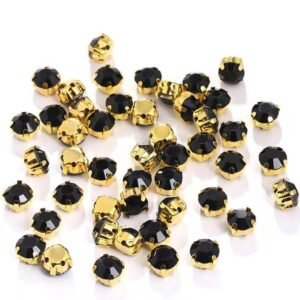 4mm Sew-On Crystal Rhinestones in Black