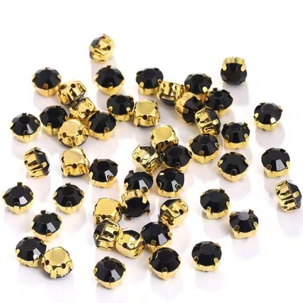 4mm Sew-On Crystal Rhinestones in Black