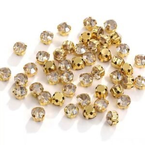4mm Sew-On Crystal Rhinestones in Champagne