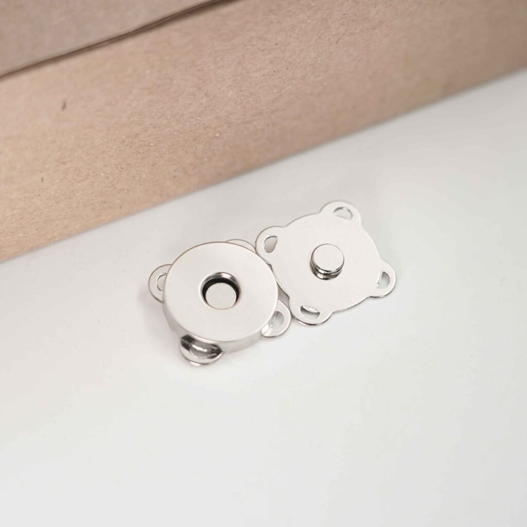 Silver magnetic snap buttons for beaded bags and DIY bag closures