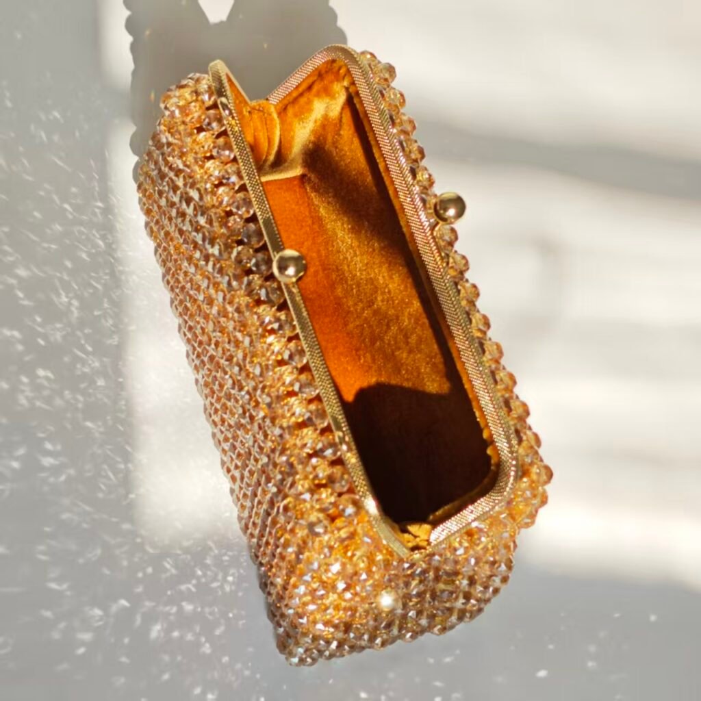 Slim Crystal Moon Bag Interior with Composite Lining