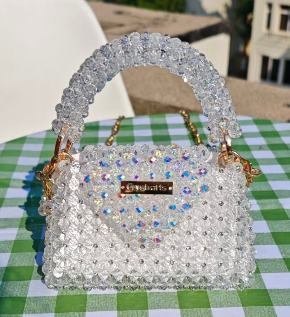 Crystal Beaded Heart Flap Bag