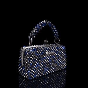 Slim Crystal Moon Bag Side View with Smooth Structure