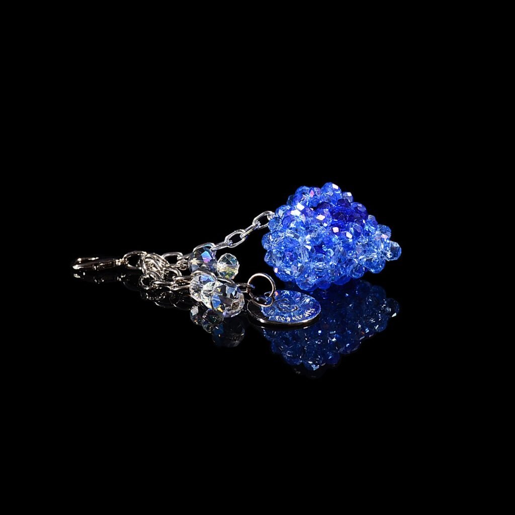 Handmade 3D Crystal Heart Charm Side View