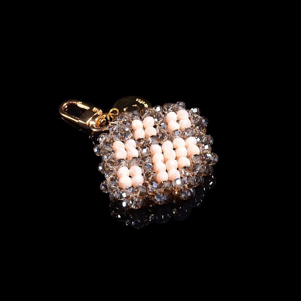 Handmade Crystal Cat Paw Charm Top View