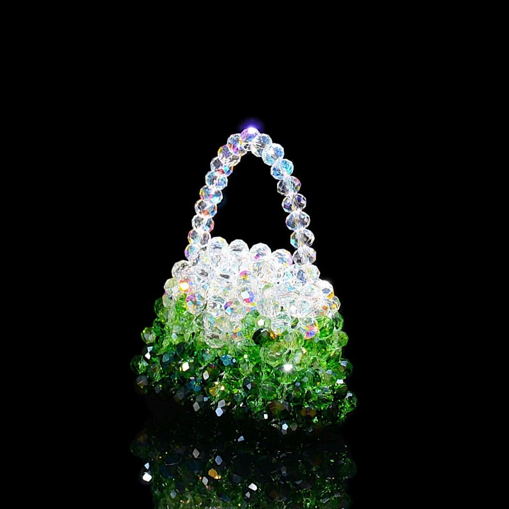 Mini Crystal Bag Charm Side View