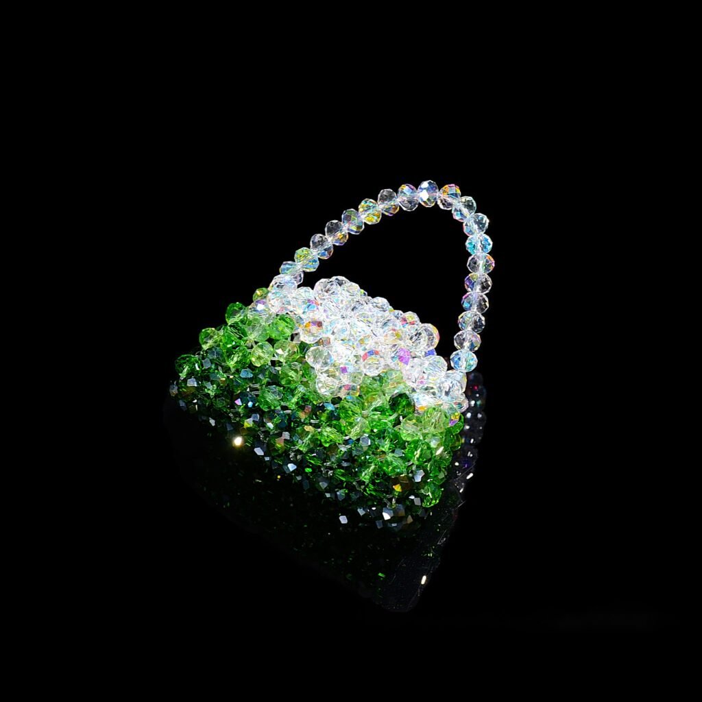 Mini Crystal Bag Charm Top View