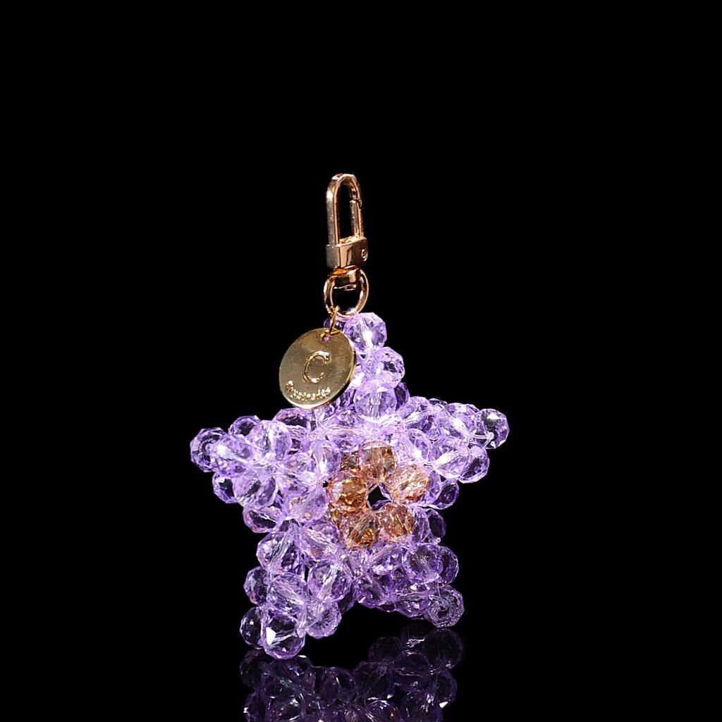Handmade Crystal Star Charm Side View