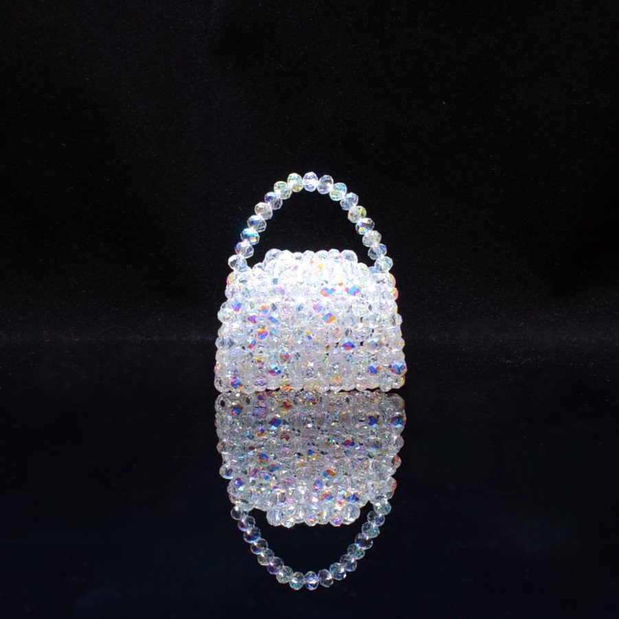 Mini Crystal Bag Charm Front View