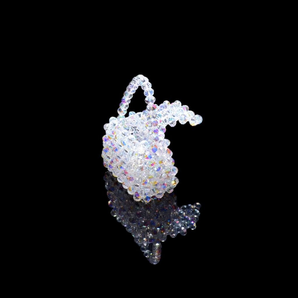 Mini Crystal Bag Charm Open View
