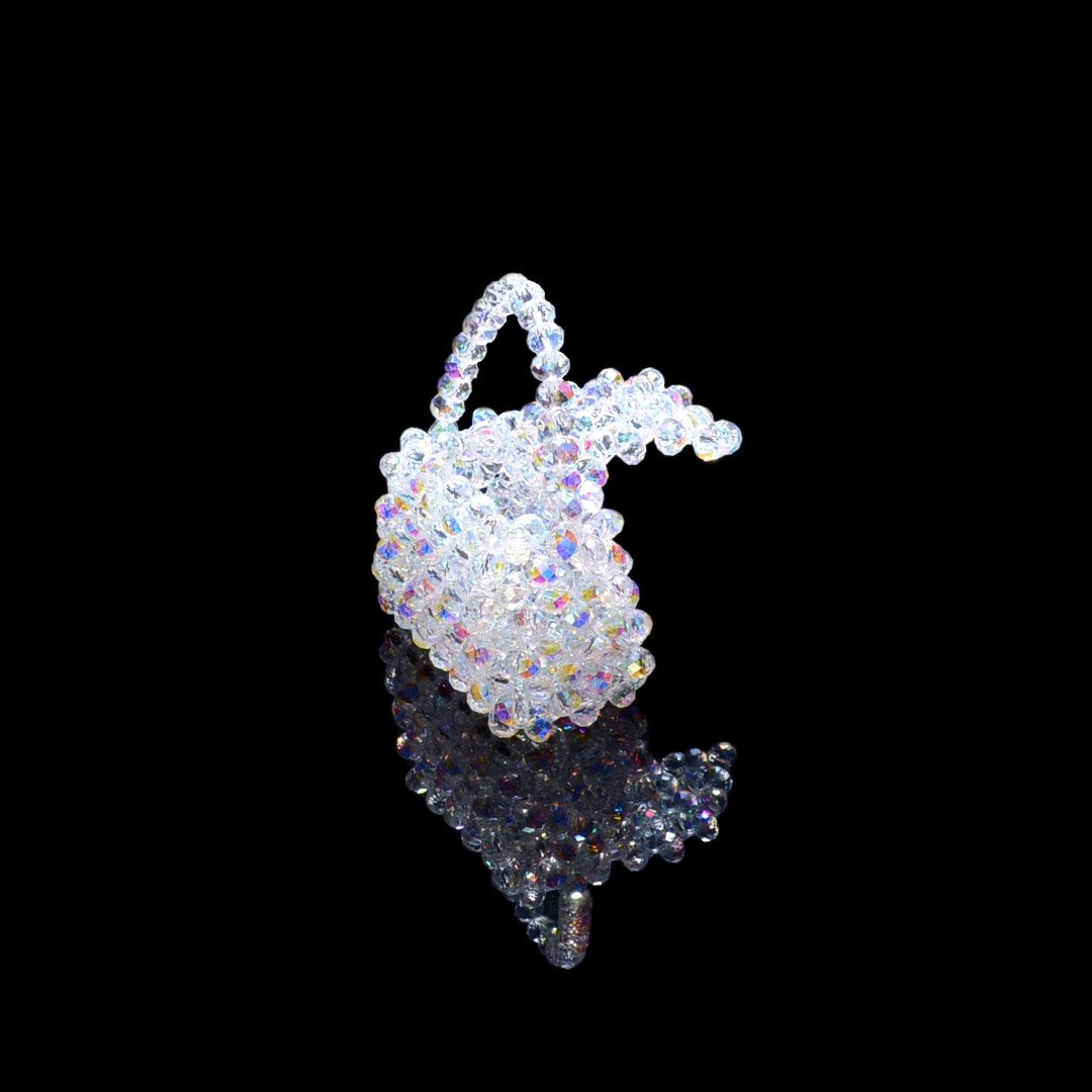 Mini Crystal Bag Charm Open View