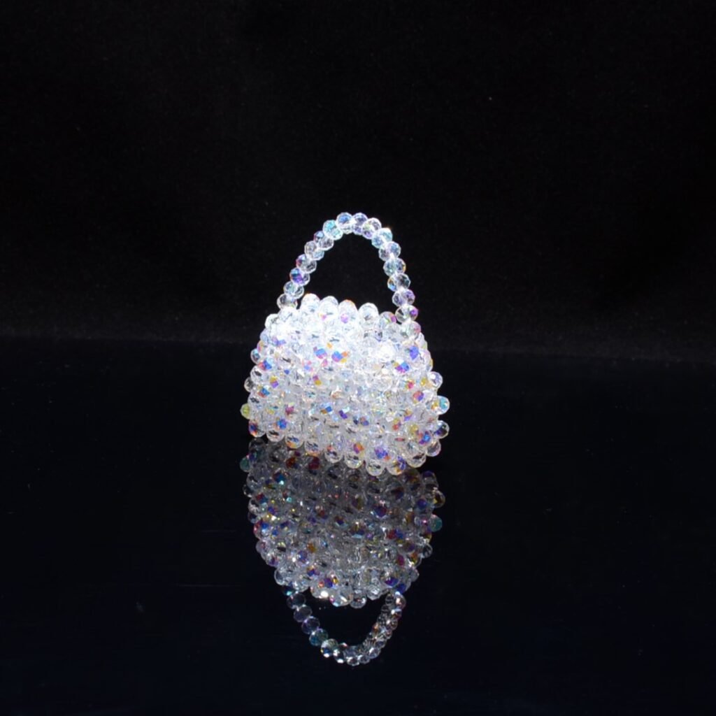 Mini Crystal Bag Charm Side View
