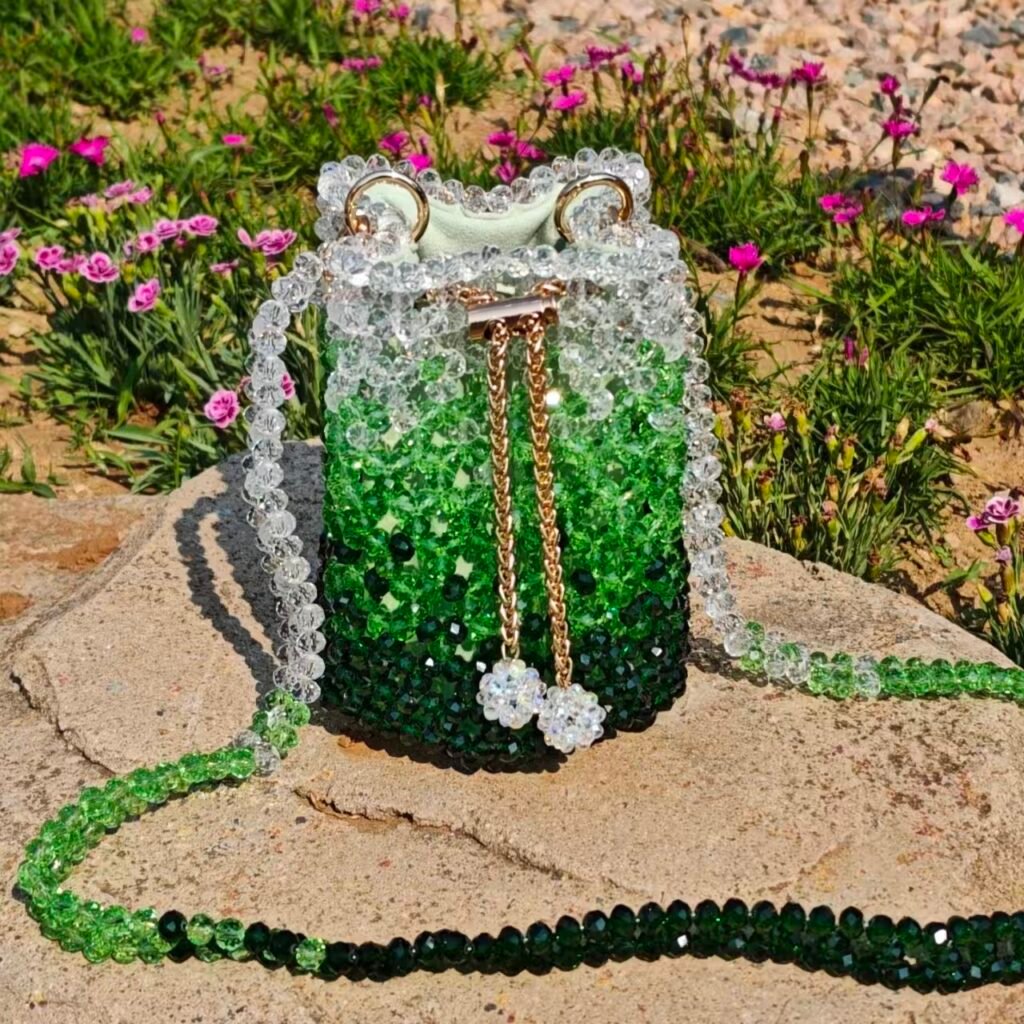 Crystal Beaded Bucket Bag