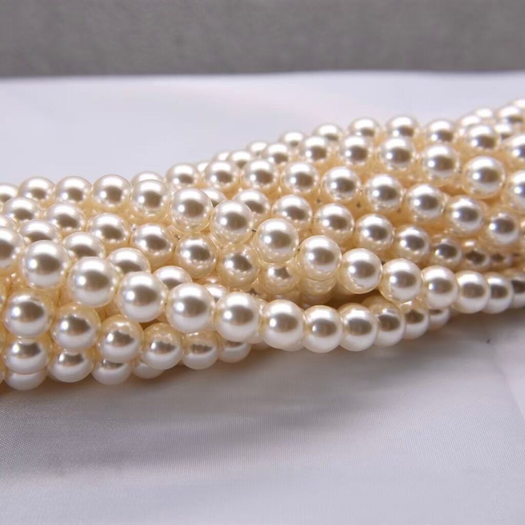Premium Glass Pearl Beads in Cream