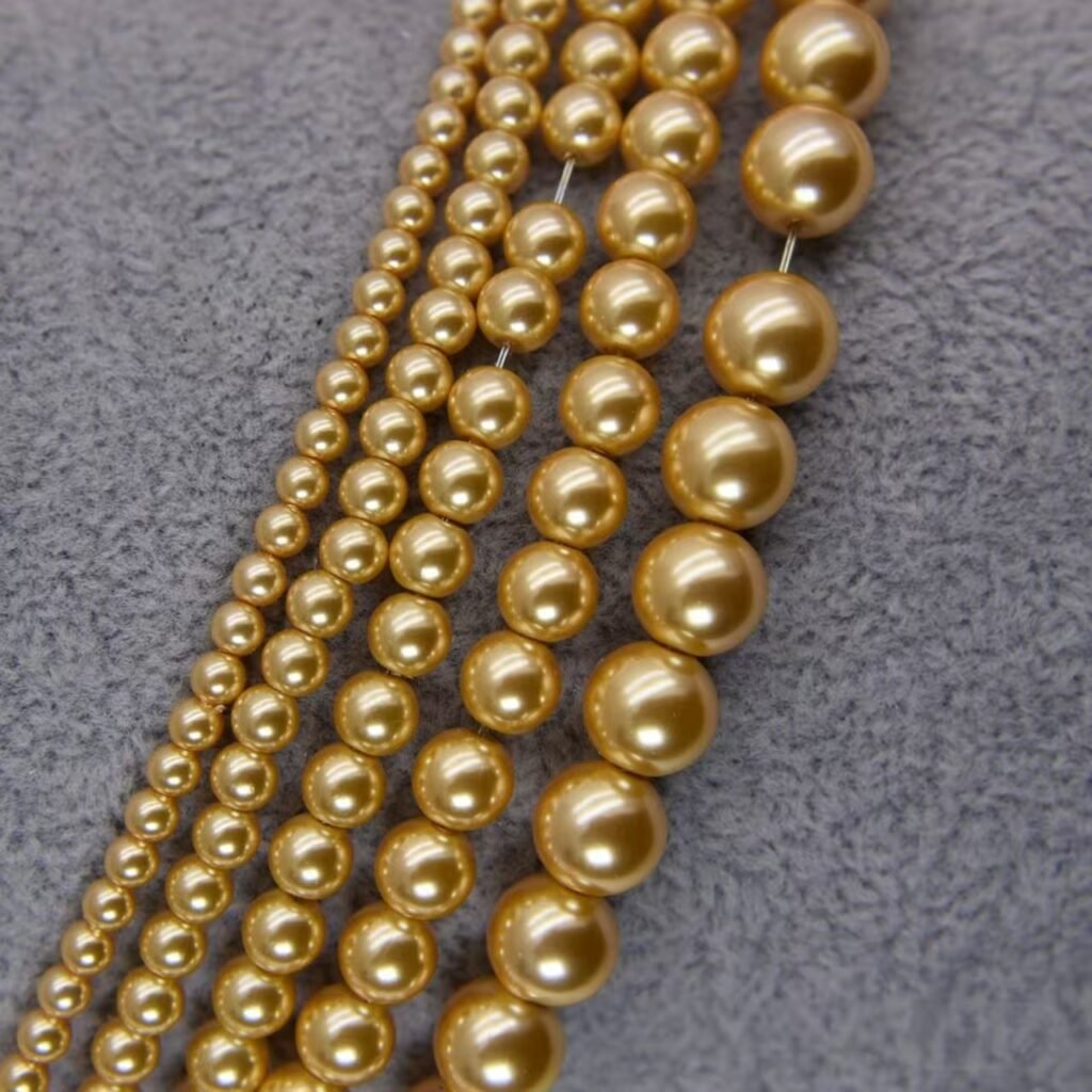 Premium Glass Pearl Beads in Gold