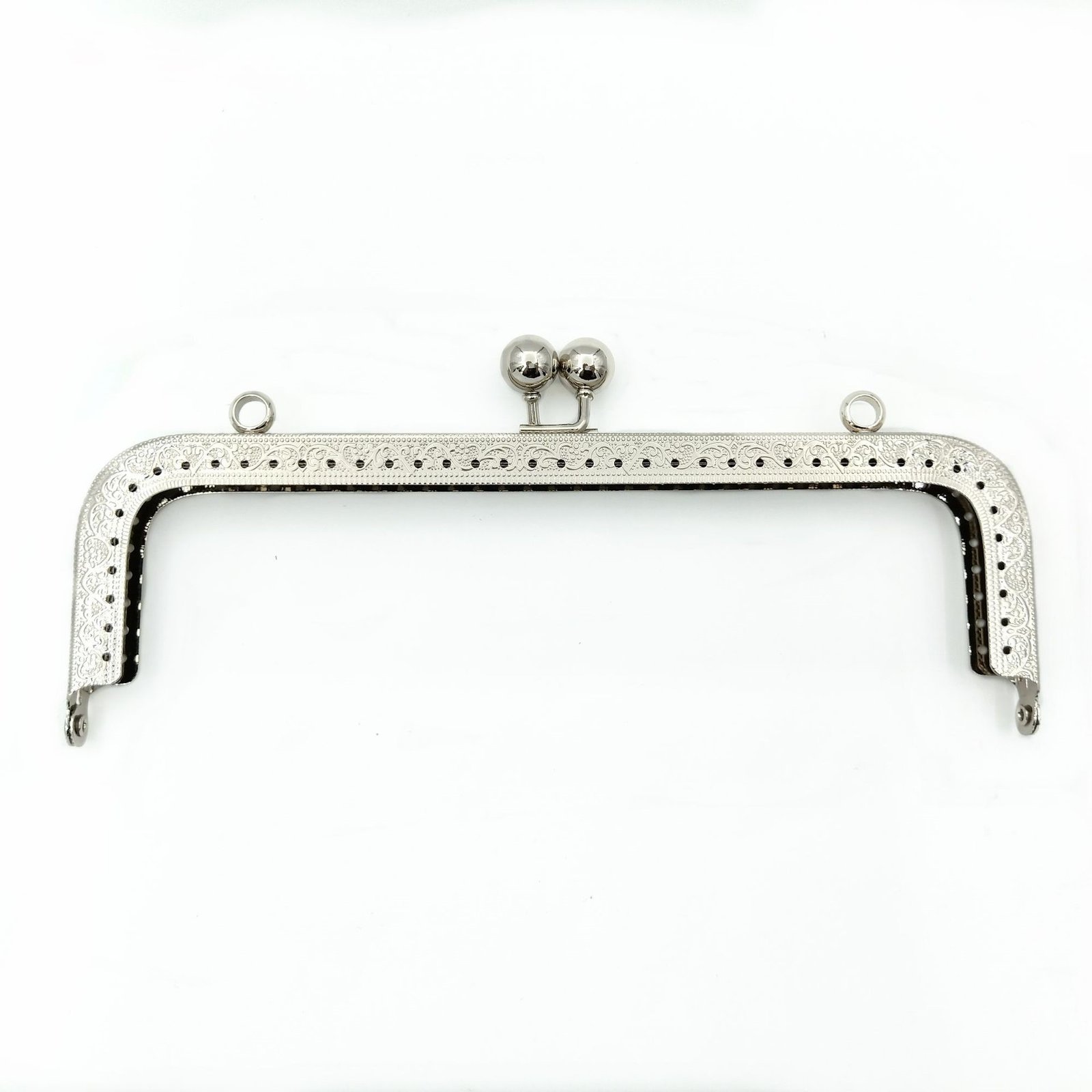 Silver 20cm standard metal frame clasp for beaded bags