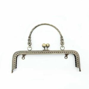 bronze 20cm metal frame clasp with metal handle for beaded bags