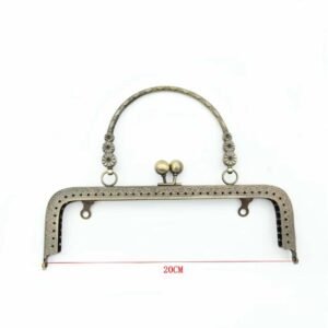 20cm metal frame clasp with metal handle size guide for handmade beaded bags
