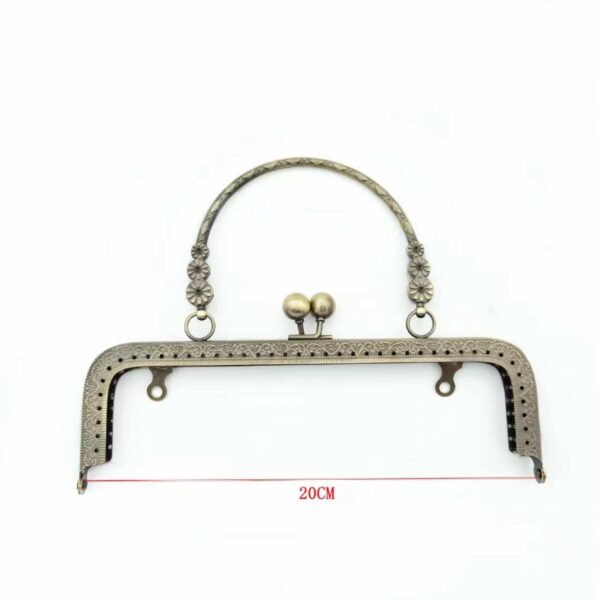 20cm metal frame clasp with metal handle size guide for handmade beaded bags