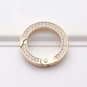 Gold rhinestone metal loop for beaded bags