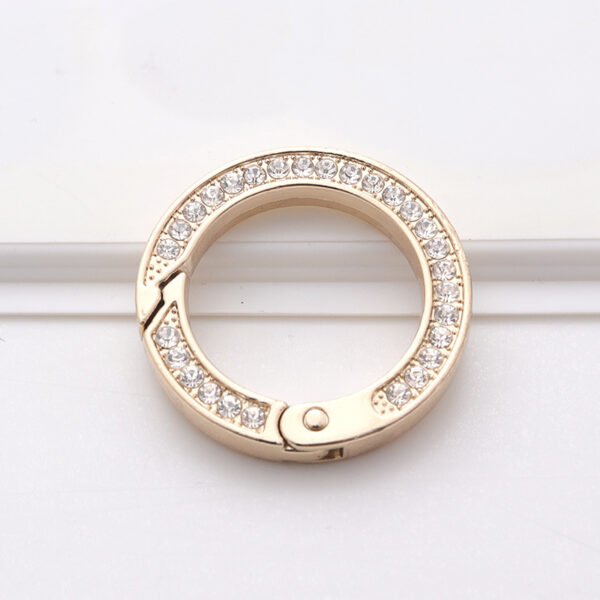 Gold rhinestone metal loop for beaded bags