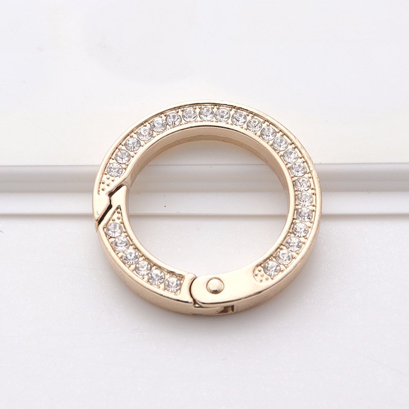 Gold rhinestone metal loop for beaded bags