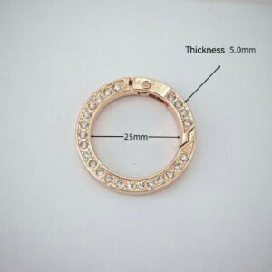 Rhinestone metal loop size guide with 25mm inner diameter and 5mm thickness